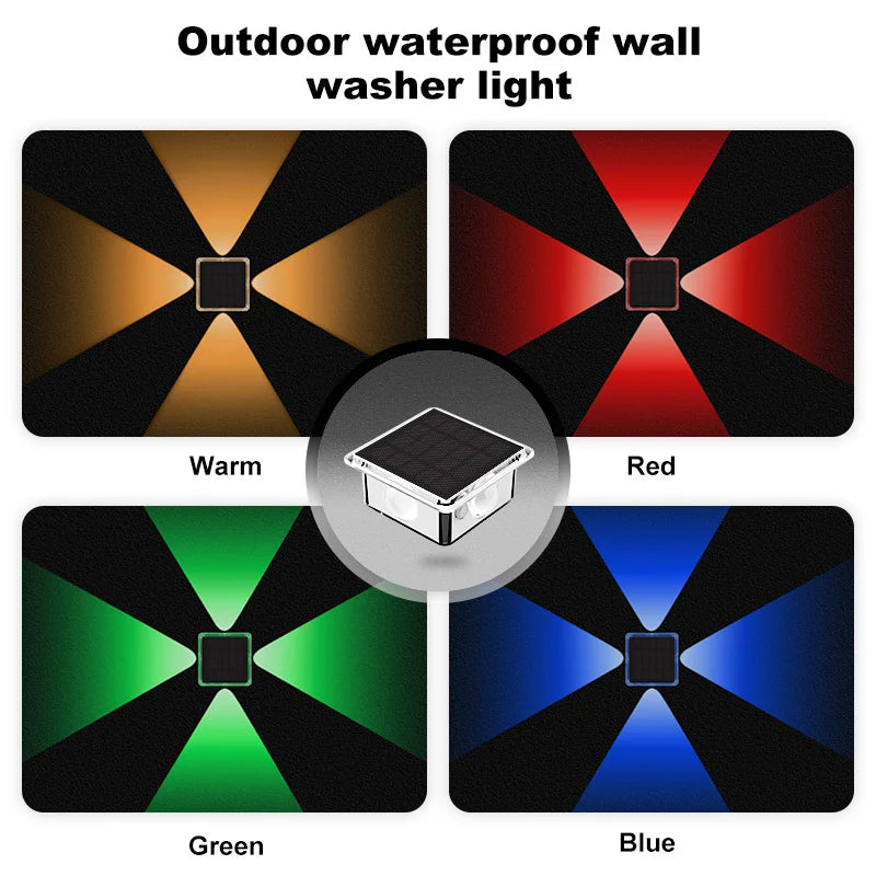 Solarleuchten für Zäune mit 4 LEDs – Up/Down-Beleuchtung