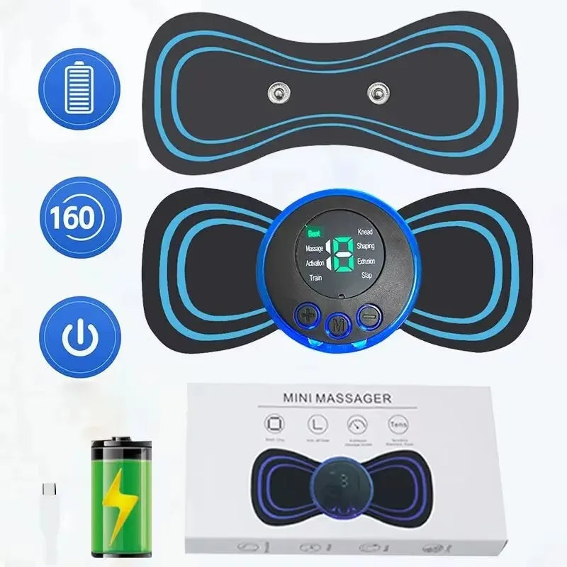 Mini masseur cervical électrique intelligent – Portable avec patch de massage et modes réglables