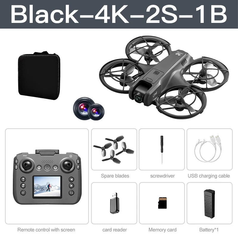 Drones MIJIA V666 HD 180° Drone quadrirotor pour éviter les obstacles, moteur sans balais, flux optique