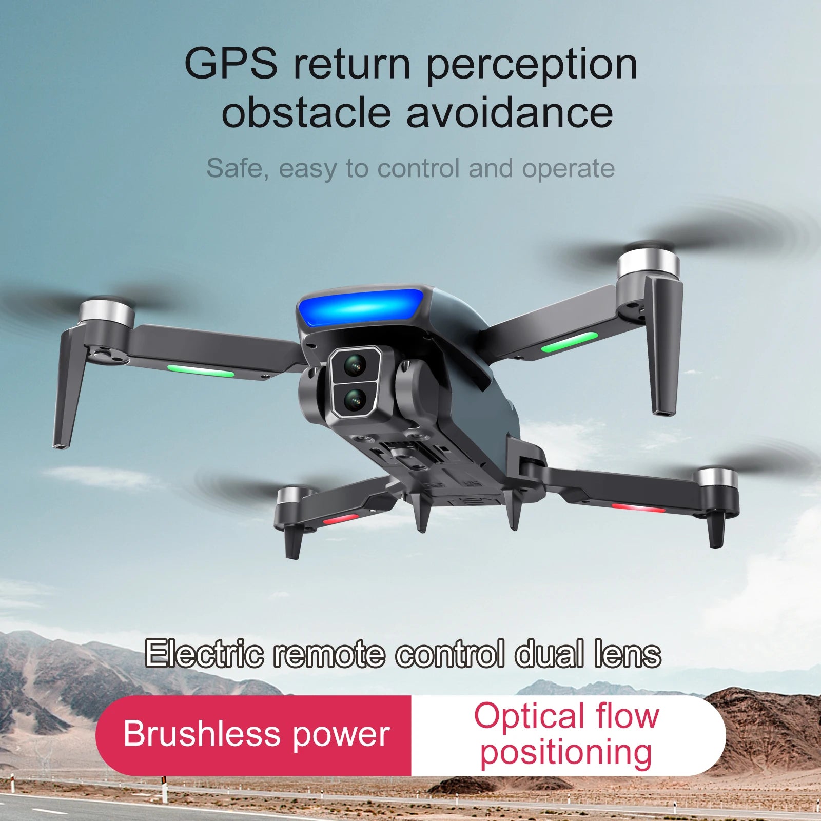 Drone GPS professionnel S33 – 5G, 8K HD, double caméra, évitement d’obstacles, jouet RC pour adolescents et adultes