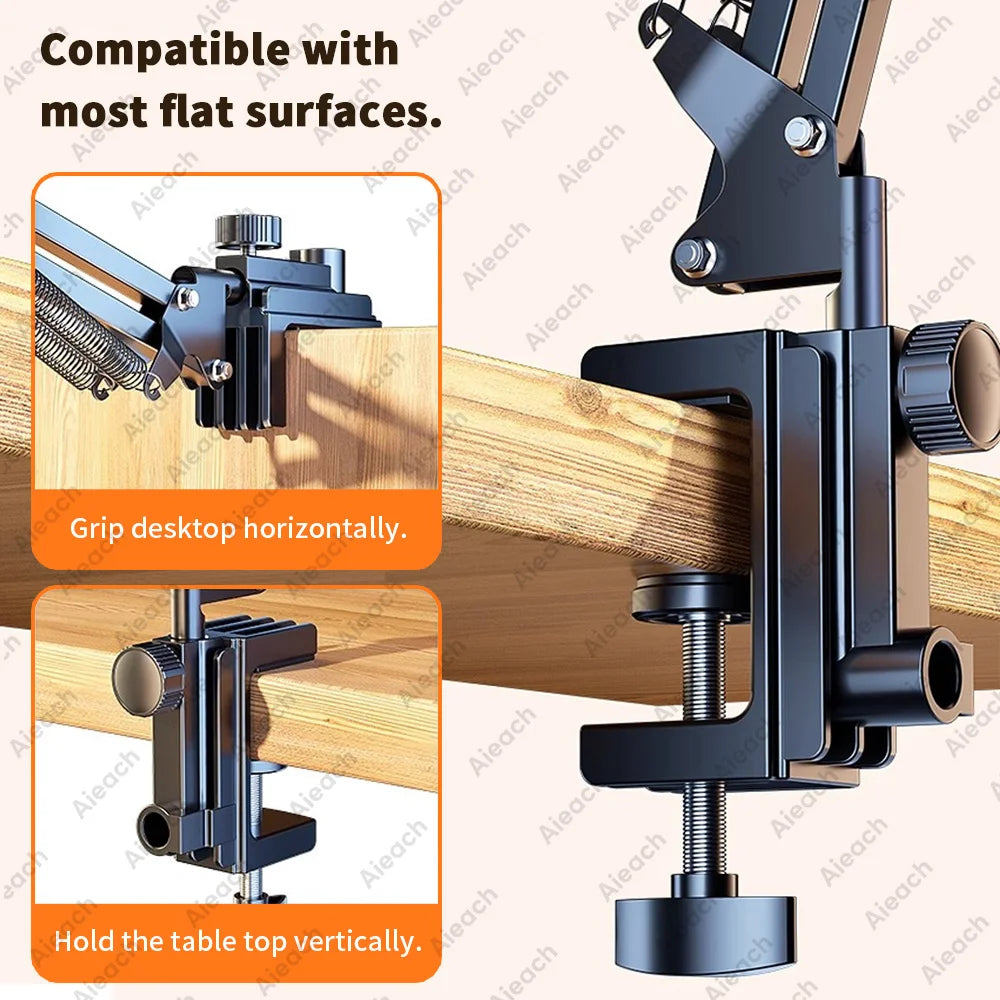 Support de tablette rotatif à 360 ° avec bras en métal de 90cm, pour iPad et téléphone de 4.7 à 12.9 pouces