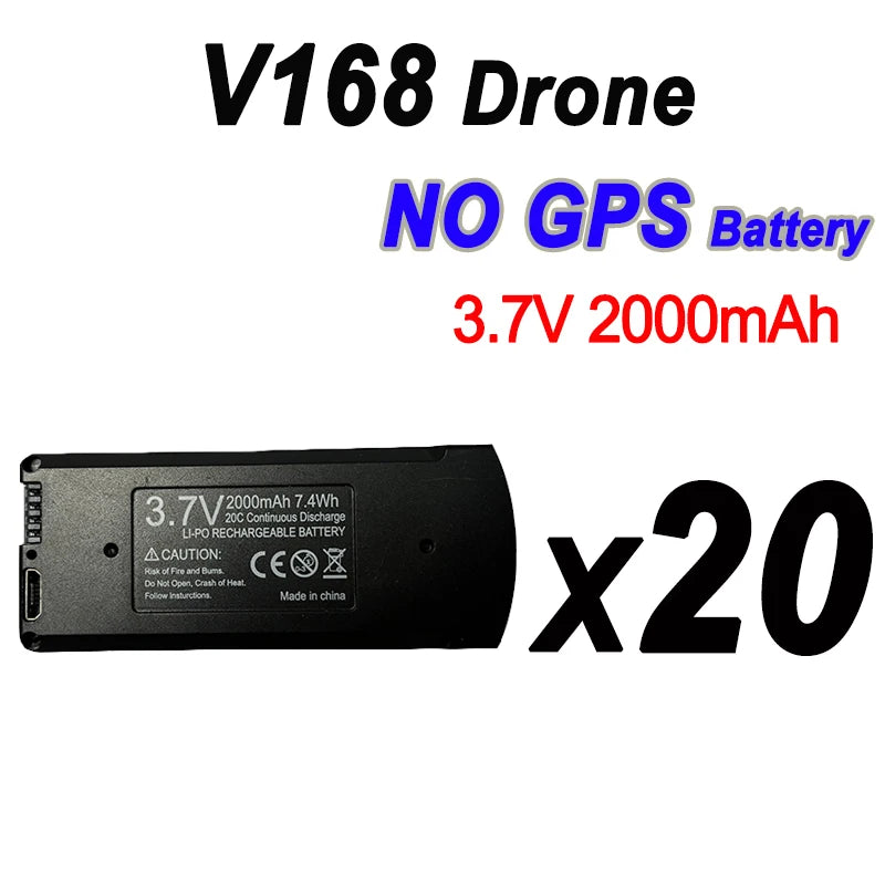 Batterie originale pour Drone à flux optique V168 6K, 3.7V, 2000mAh, pour V168 Pro NOGPS RC Quadcopter, pièces de rechange, accessoires
