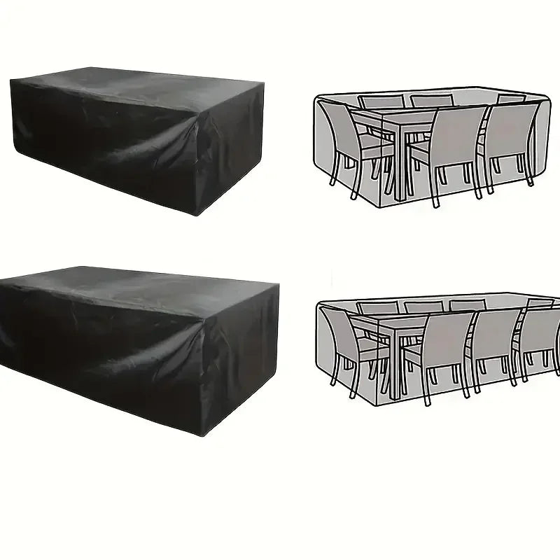 Housses de meubles de patio – Protection imperméable, anti-poussière et anti-UV pour table et chaises de jardin (tissu Oxford 210D)