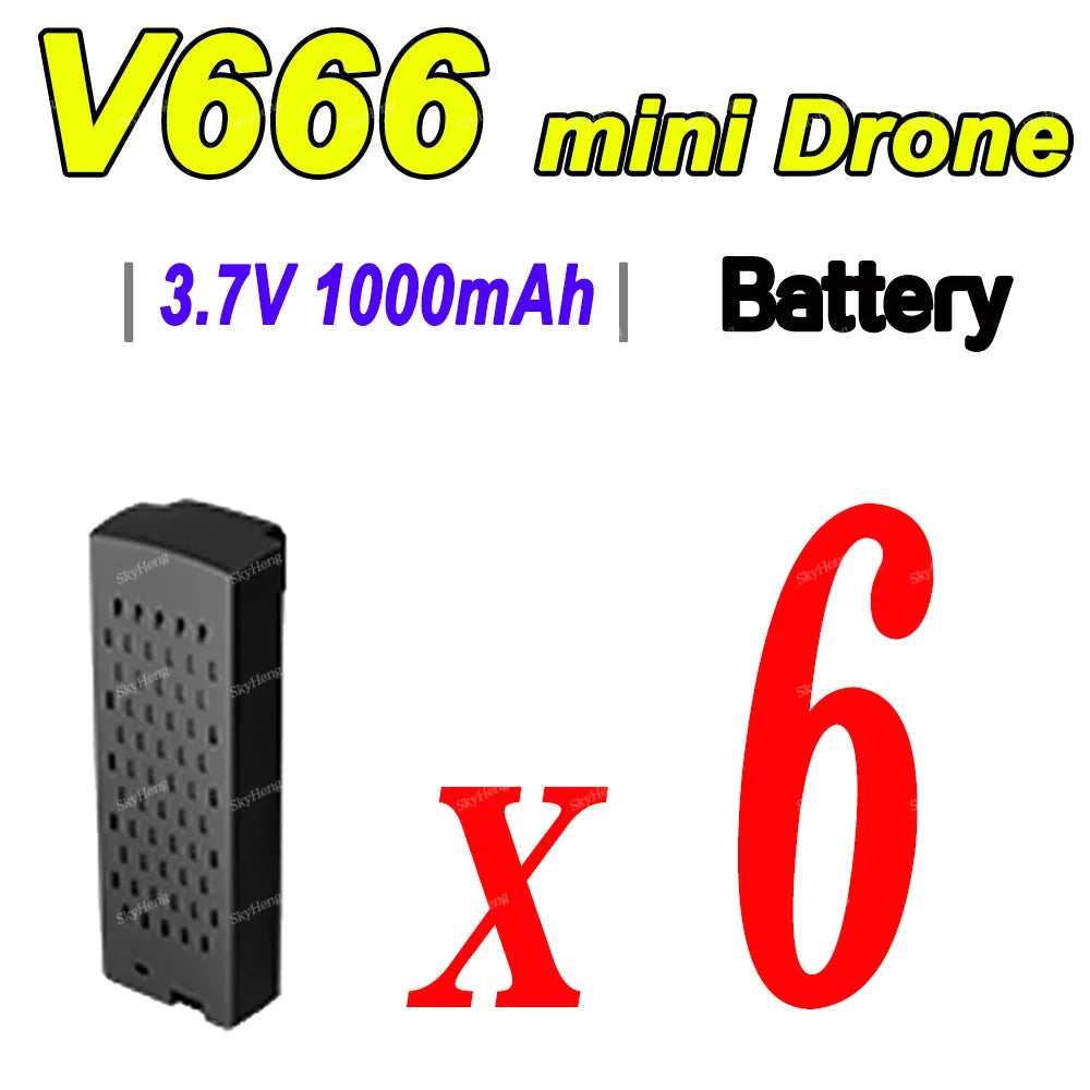 Batterie de Drone V666 3.7V 1000mAh, batterie d'origine pour Drone/RC Quadcopter V666, batterie de rechange, accessoires et pièces