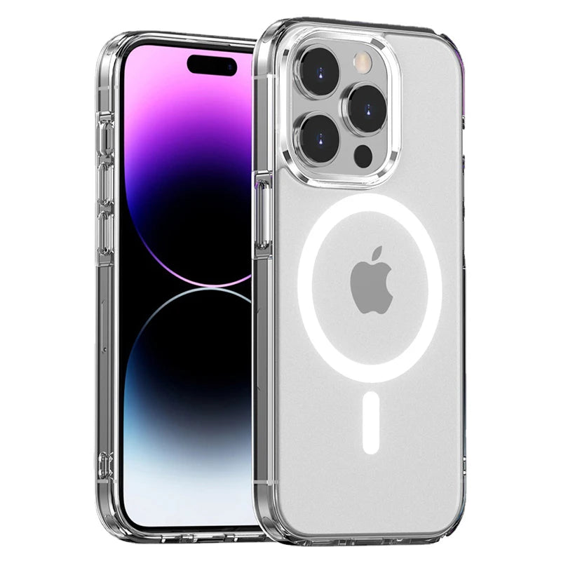 Coque transparente MagSafe KENNAGE – Compatible Chargement sans fil – iPhone 6 à iPhone 16 Pro Max
