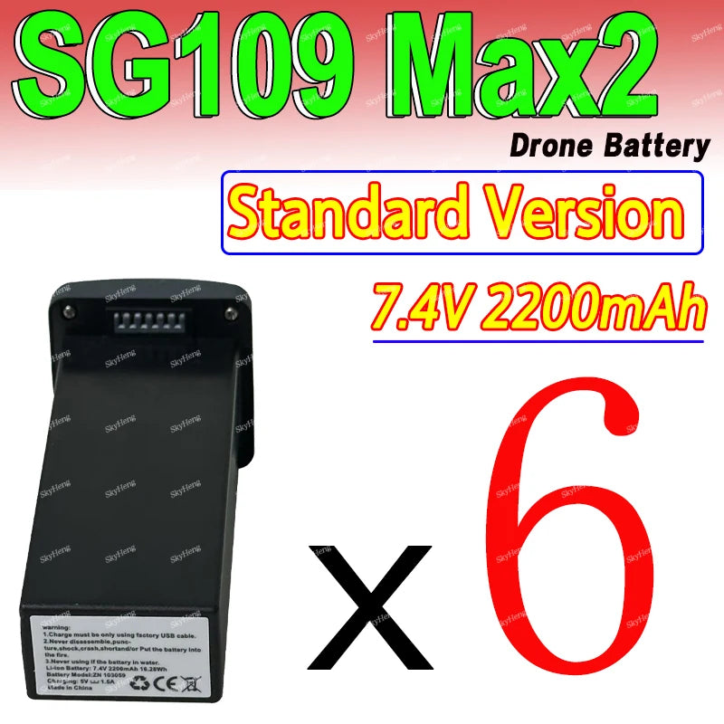 Batterie d'origine pour SG109Max2 GPS Dron 7.4V 3800MAh batterie pour ZLL SG109 Max2 7.4V 2200mAh batterie de remplacement pièces d'accessoires