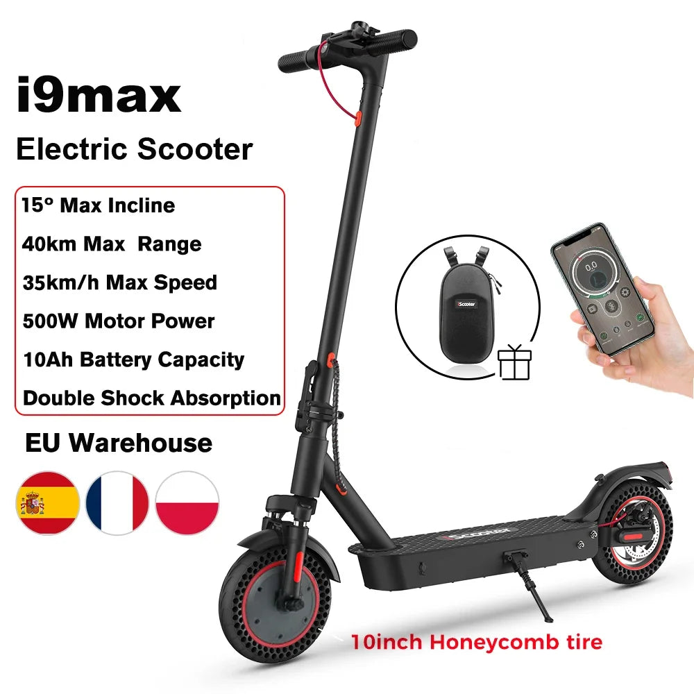 Trottinette électrique iScooter, Scooter i9 Scooter électrique 350W Scooter pour adultes 7.5Ah 30 km/h pliable E scooter pneu court 8.5 pouces nid d'abeille