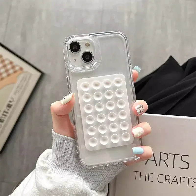 Coque transparente à ventouse 3D – Étui souple antichoc pour iPhone