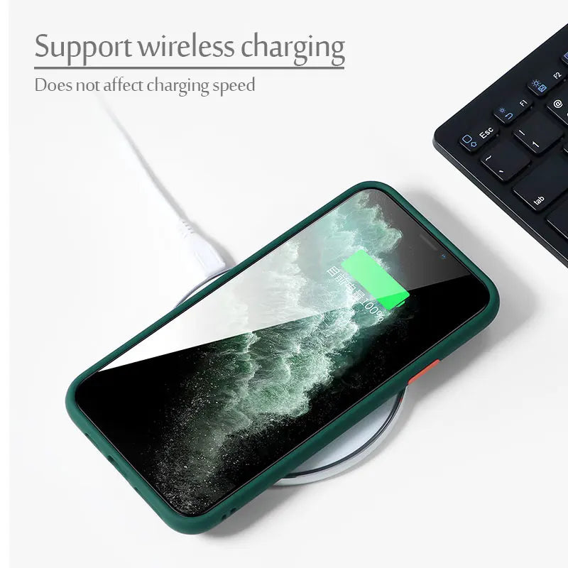 Coque antichoc en Silicone mat pour iPhone 13 Pro Max, 6, 6S, X, XS, 7 Plus, 8 Plus, 7, 8, SE, 6, 6S Plus