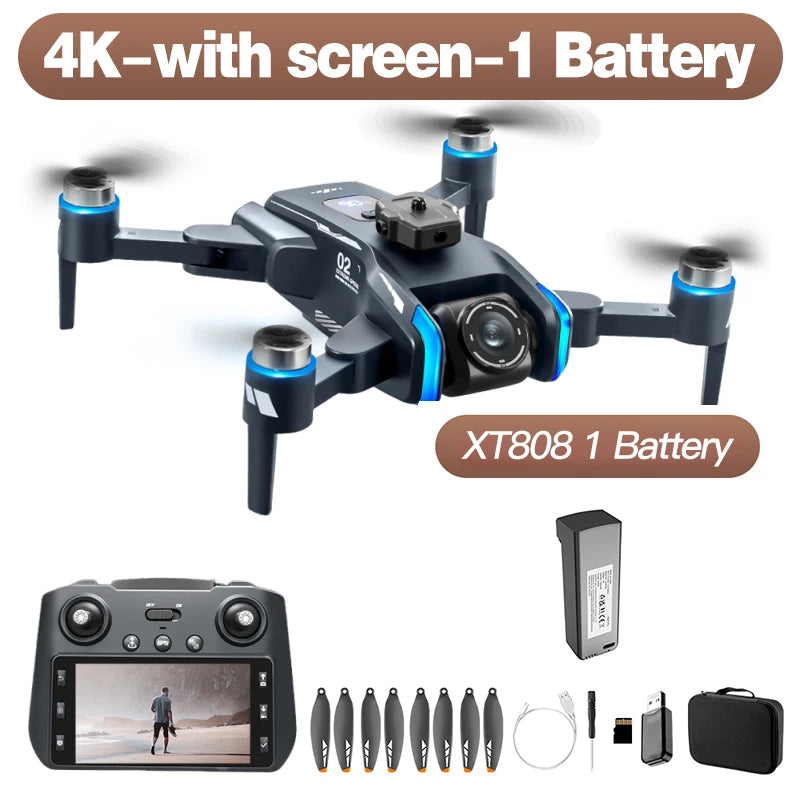 Drone Xiaomi Mijia XT808 8K Professionnel avec Écran, Caméra Double HD 5G, Flux Optique, GPS, Moteur Sans Balais, Pliable, Quadrirotor RC