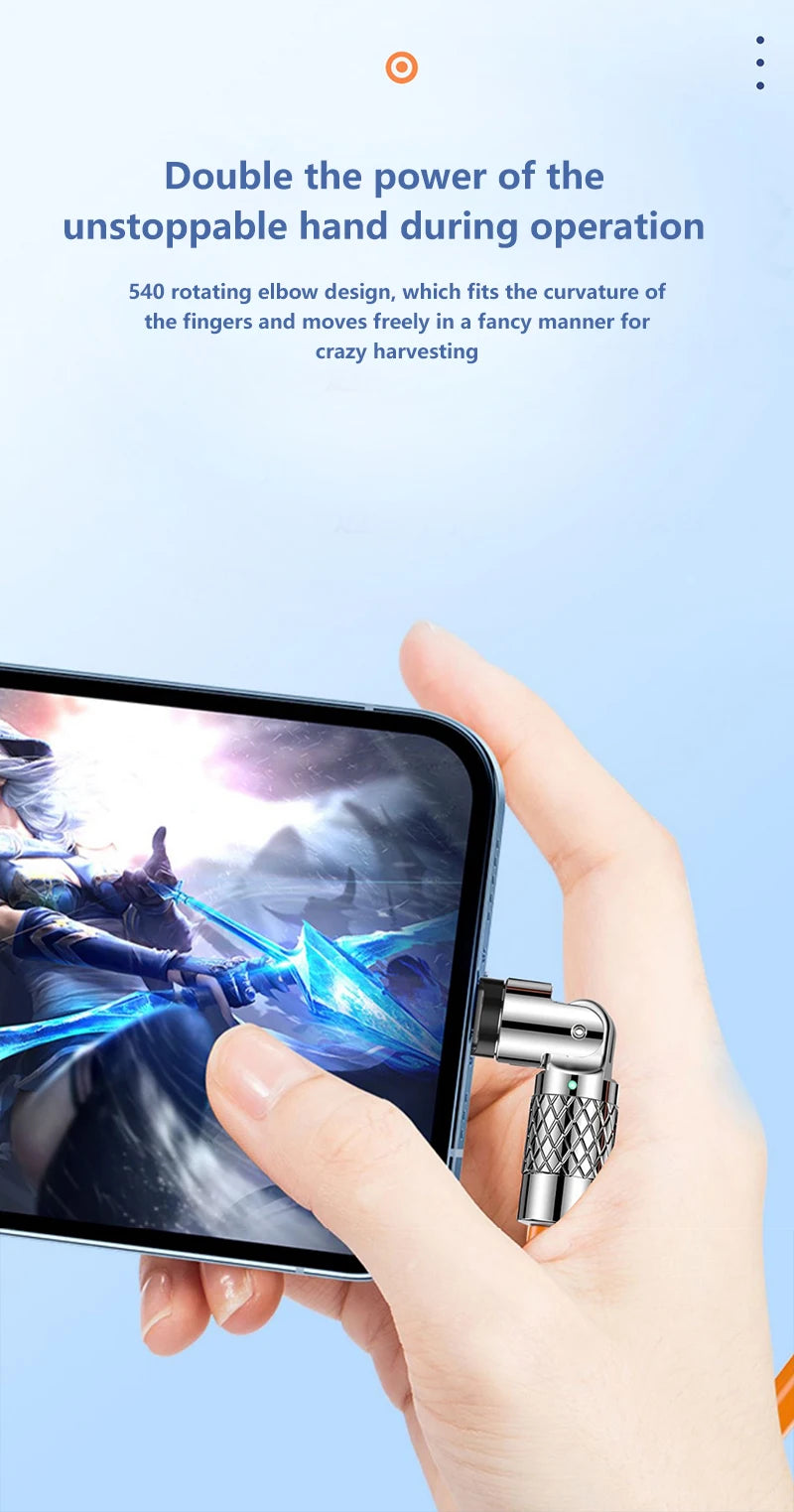 Câble USB-C 120W – charge rapide 6A – rotatif 180° – Huawei, Samsung, Xiaomi