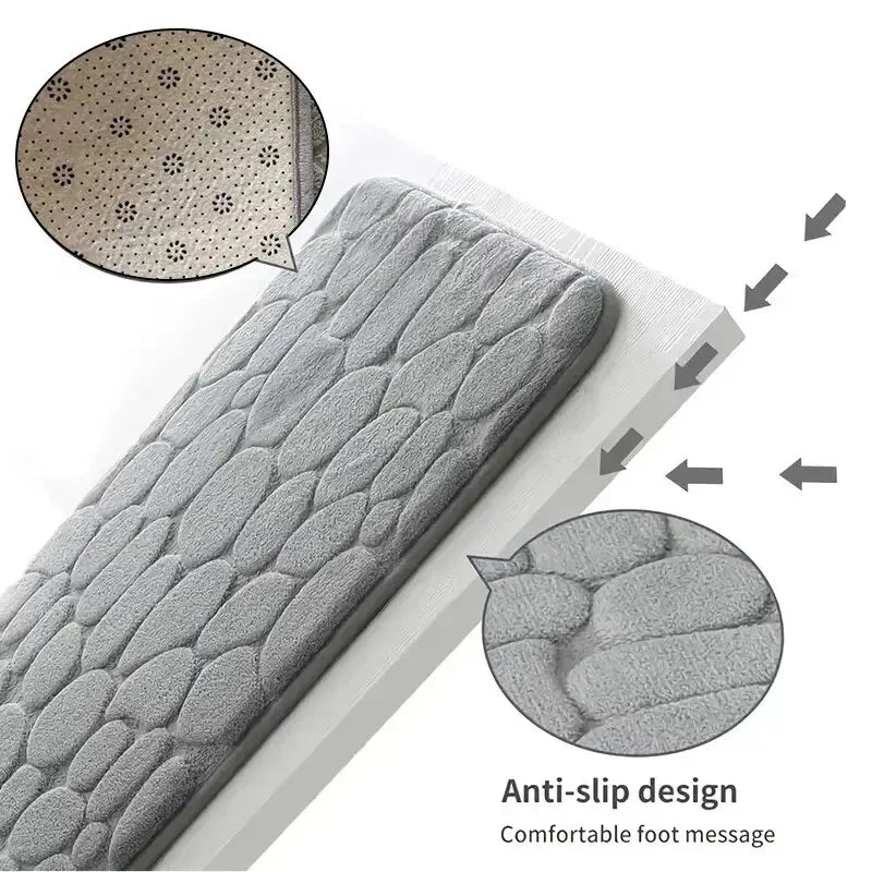 Tapis en Velours Gaufré en Mousse à Mémoire de Forme, Antidérapant, tapis de salle de bain