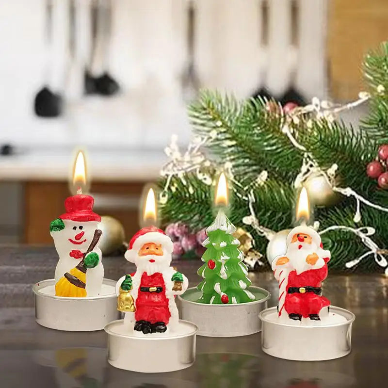 Bougie parfumée de Noël créative, Père Noël, bonhomme de neige, arbre enrichi, bougie aromatique à la cire de soja, coffret cadeau, 3 pièces par boîte