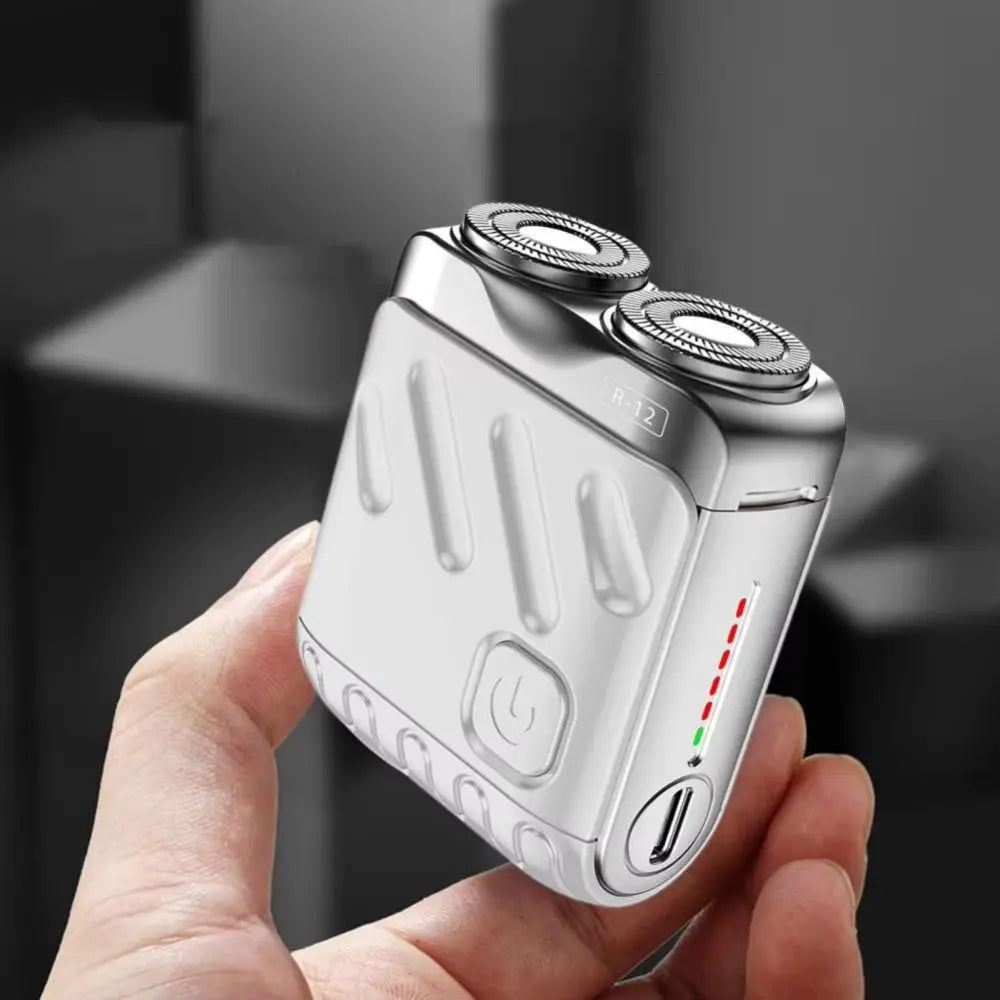 Mini rasoir électrique compact pour hommes – double tête rotative magnétique, portable, étanche, 9000 tr/min