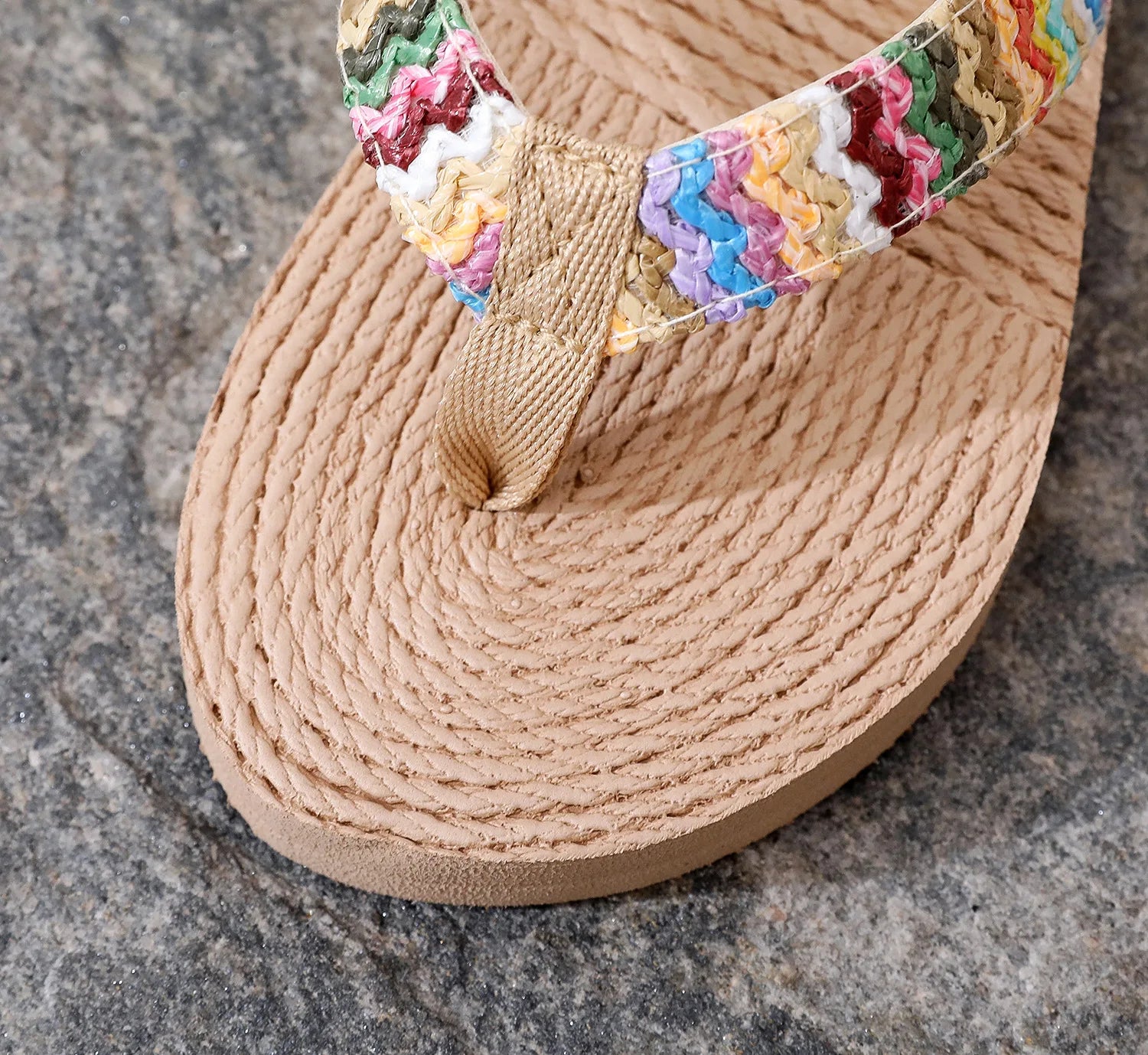Tongs Imprimées Femme – Sandales Plates de Plage et Maison Été