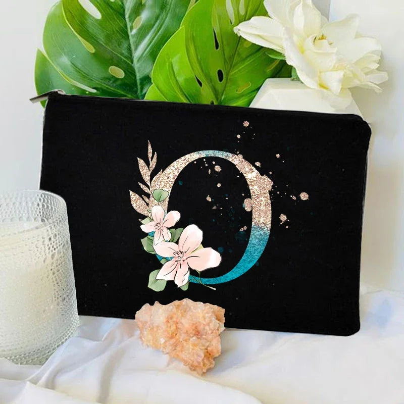 Trousse de maquillage à fermeture éclair avec dégradé de couleurs, trousse de toilette de voyage tendance, trousse de maquillage