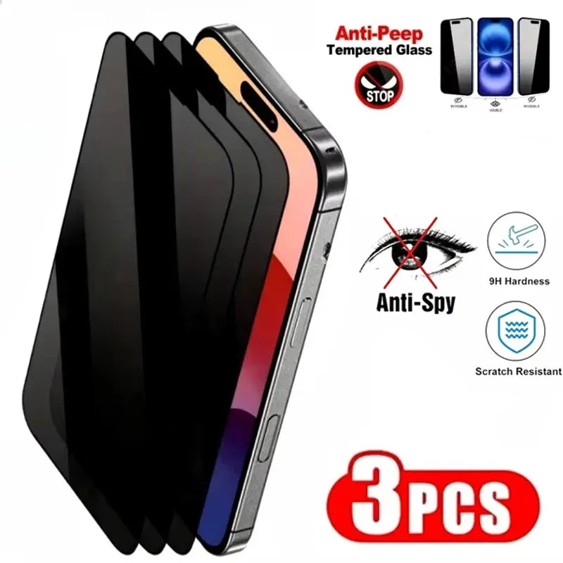 Protecteur d'écran de confidentialité – 3 pièces – iPhone 11 à iPhone 17 Pro Max