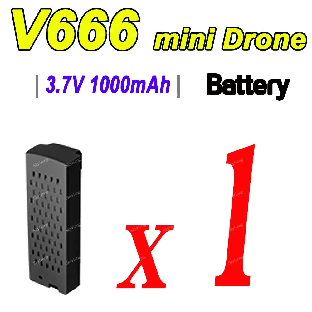 Batterie de Drone V666 3.7V 1000mAh, batterie d'origine pour Drone/RC Quadcopter V666, batterie de rechange, accessoires et pièces