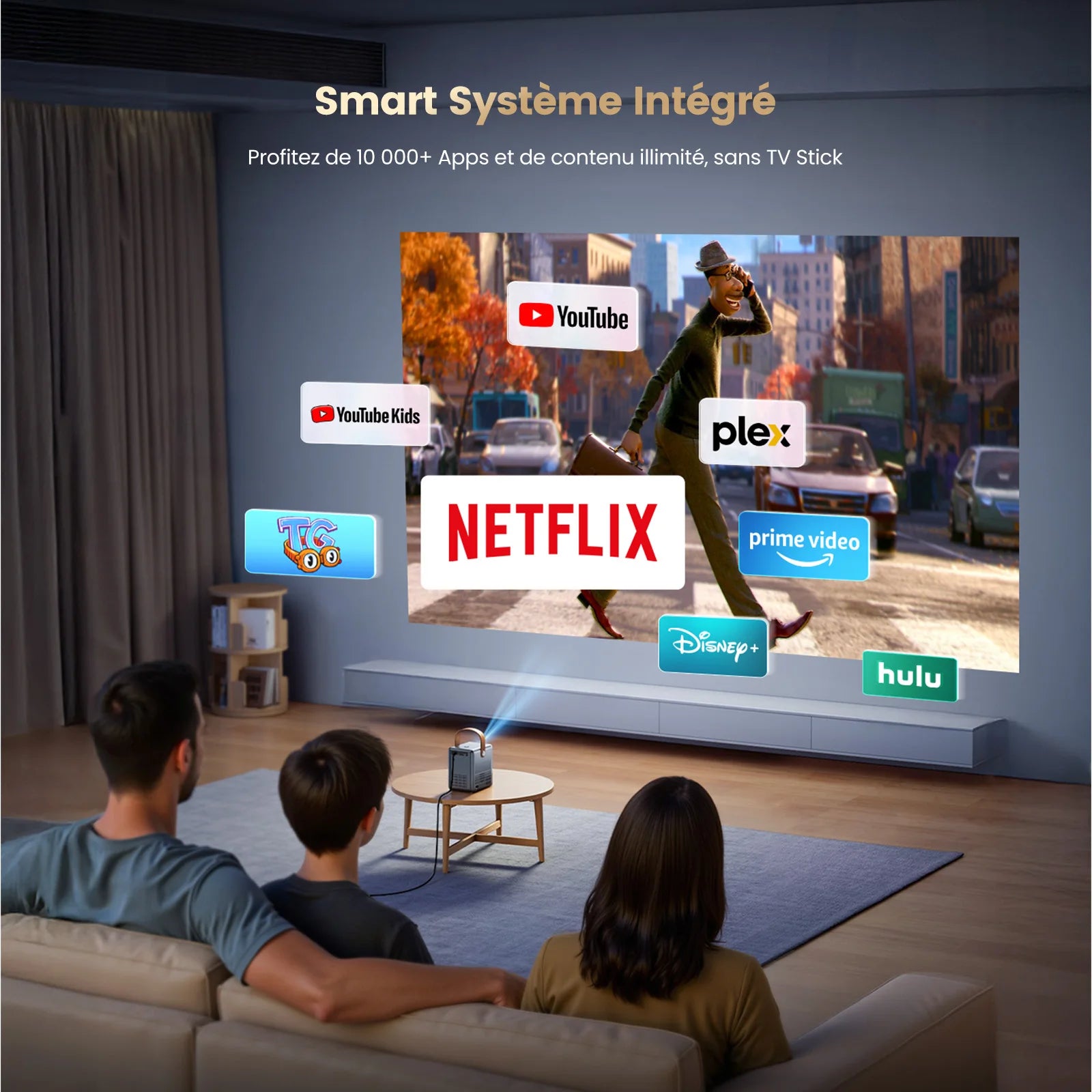 Projecteur Vidéo Wimius 1080P Natif WiFi 6 Bluetooth – Home Cinéma Portable