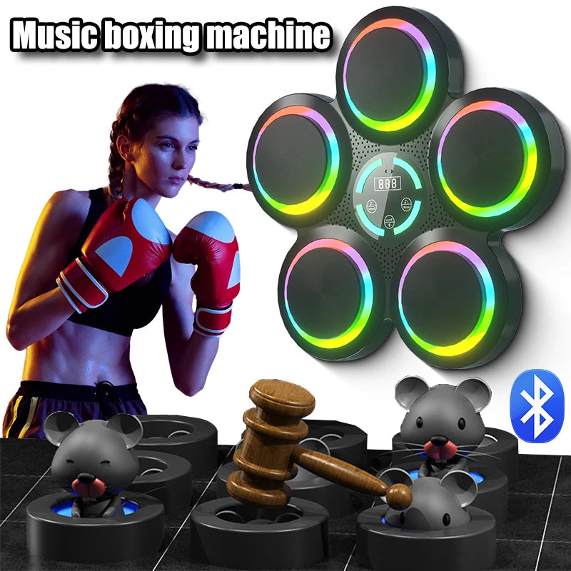 Machine de boxe sport intelligent 2024 Bluetooth musique – Fitness, sac de boxe Muay Thai, rythme et réponse, exercice de boxe