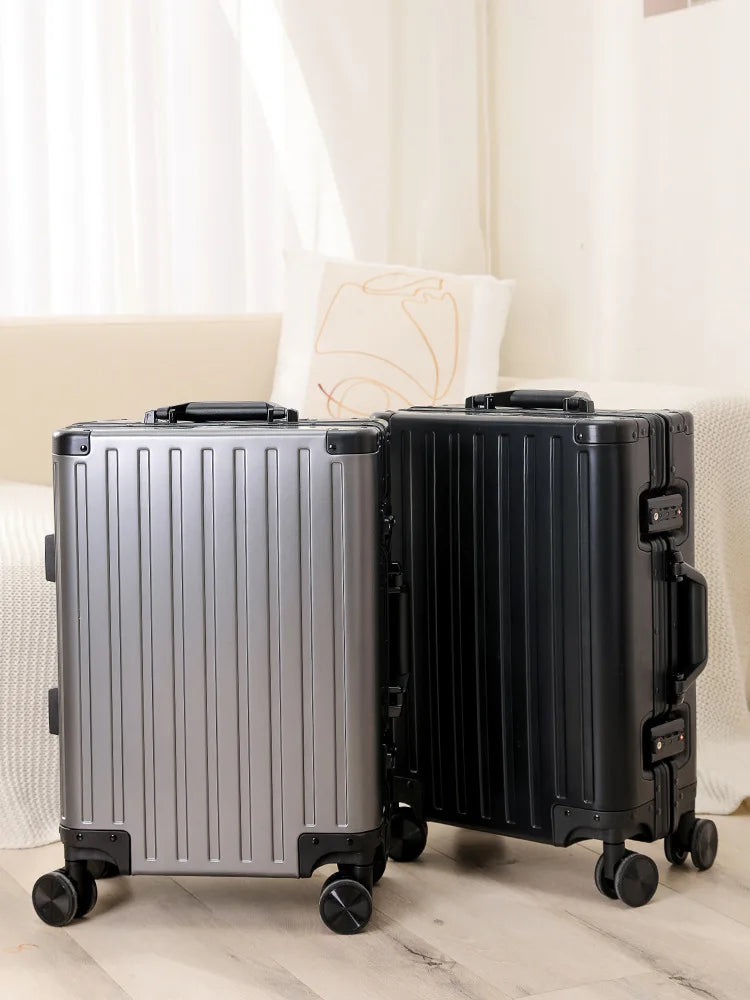 Valise rigide en alliage d’aluminium et de magnésium avec cadre en aluminium SUSHIMU – bagage à roulettes, 20, 24, 26 et 28 pouces