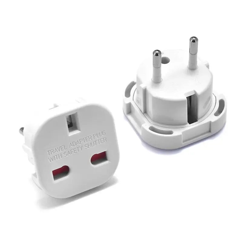 Convertisseur de prise de voyage, adaptateur secteur, chargeur mural AC, adaptateur secteur, prises électriques britanniques, Royaume-Uni vers UE, 220V, 1PC