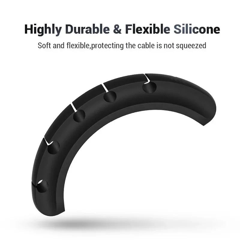 Organiseur de câbles USB en silicone, enrouleur de câbles, rangement de bureau, clips, support de câbles pour souris, casque, organisateur de fils
