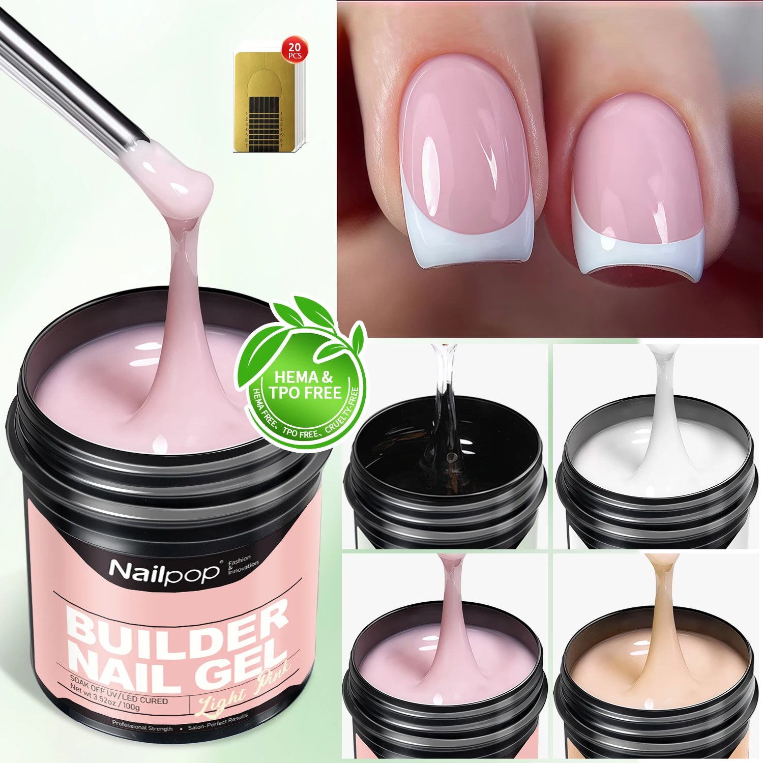 Gel de Construction UV/LED - Builder Gel Nailpop Milky Smooth 30 g ou 100 g