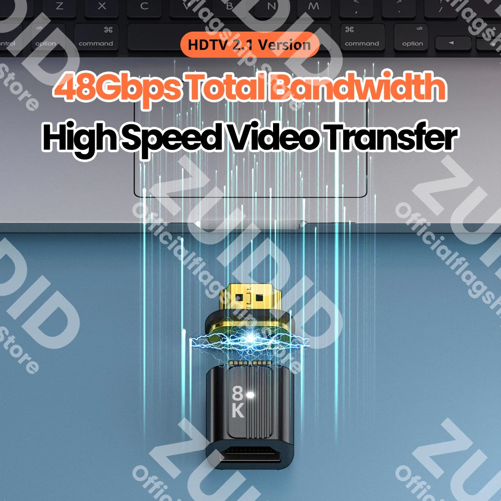 Adaptateur magnéatique 2.1 Compatible HDMI mâle à femelle pour Xiaomi TV Box PS5 USB HUB haute vitesse 8K/60Hz 4K/120Hz 48Gbps câble eARC