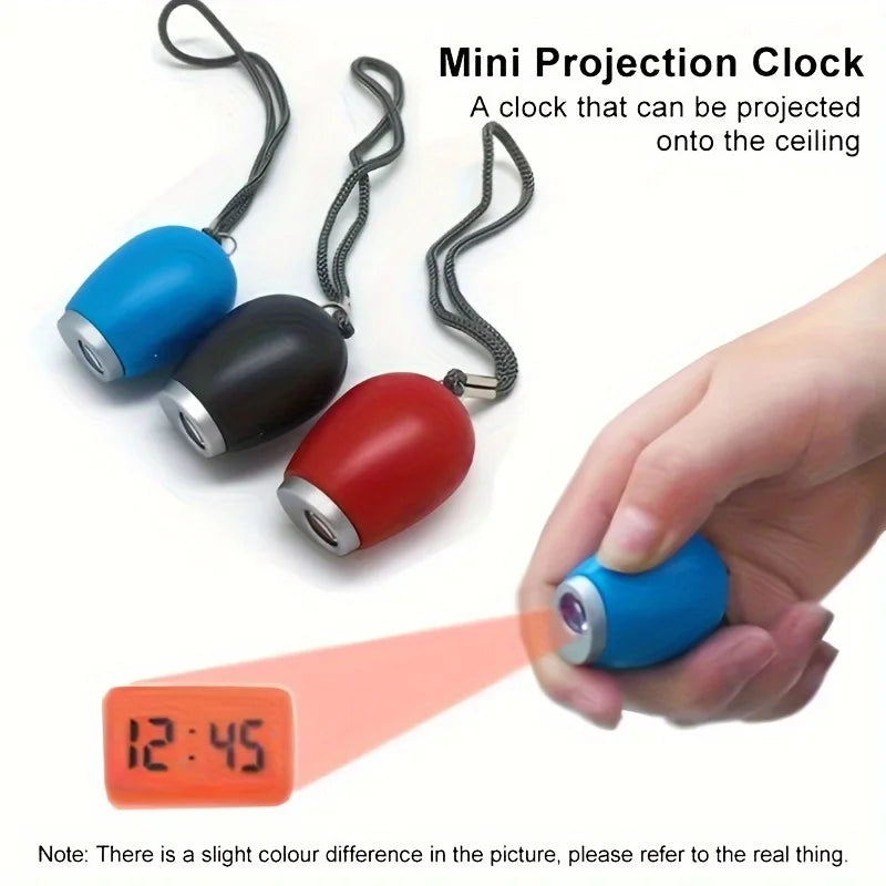 Mini horloge de Projection Portable, porte-clés avec affichage numérique LED, réveil ovale en plastique