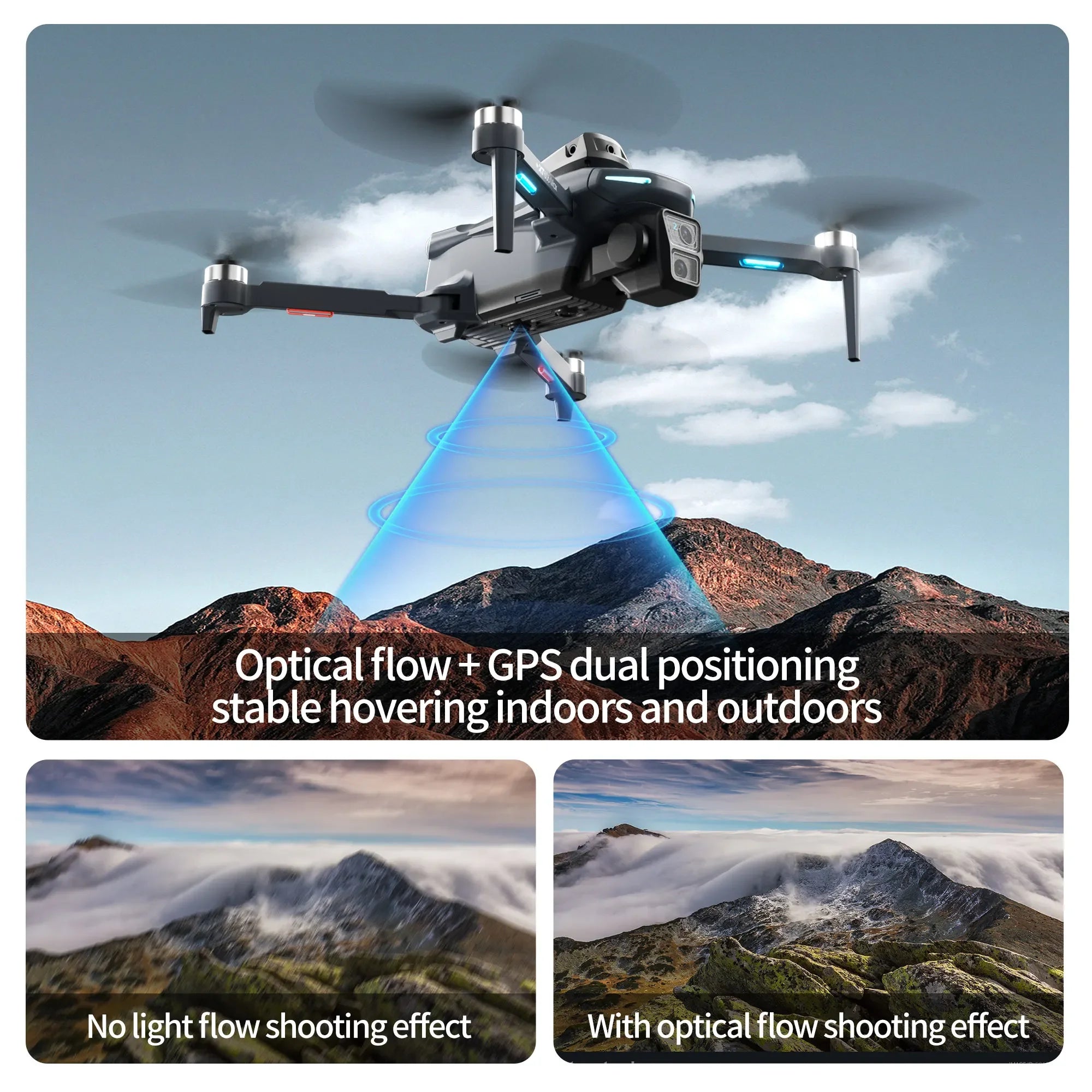 XT606 GPS Drone 4K – Double caméra, cardan 3 axes PTZ, évitement d’obstacles, portée 3 km