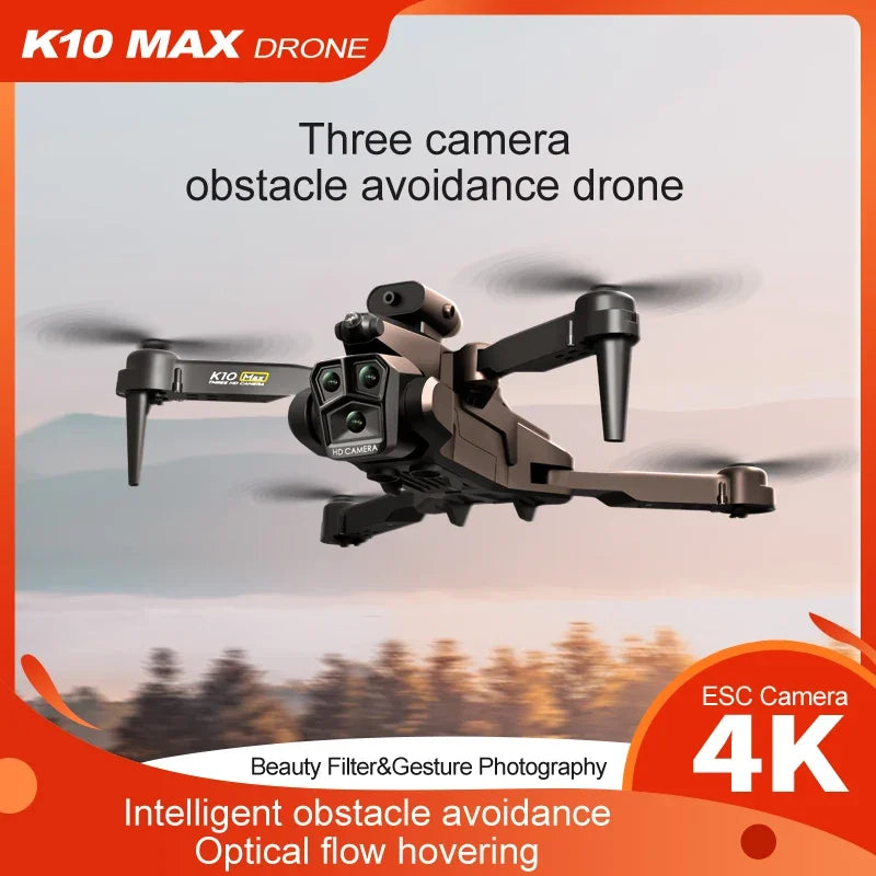 Drone K10 MAX – Pliable avec triple caméra 4K/8K et évitement d’obstacles
