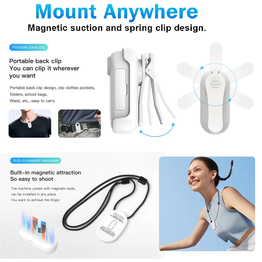 Mini Caméra 4K JETO JT-88 – Caméra POV Magnétique WiFi Ultra Portable pour Sport, Casque, Vélo et Vlog