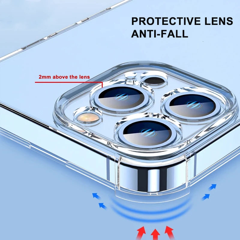 Coque de téléphone transparente antichoc en Silicone – Étui arrière pour iPhone 6 à iPhone 17 Pro Max