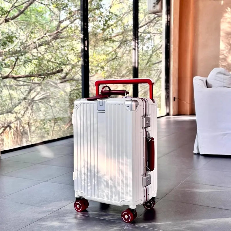 Valise rigide en PC avec poignée télescopique à tube large SUSHIMU – bagage à roulettes extensible, 20, 24, 26 et 28 pouces