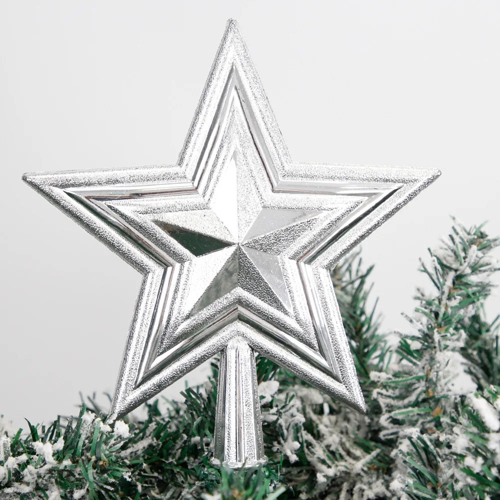 Décorations de Noël couronne étoile à cinq branches, décoration de dessus d'arbre de Noël