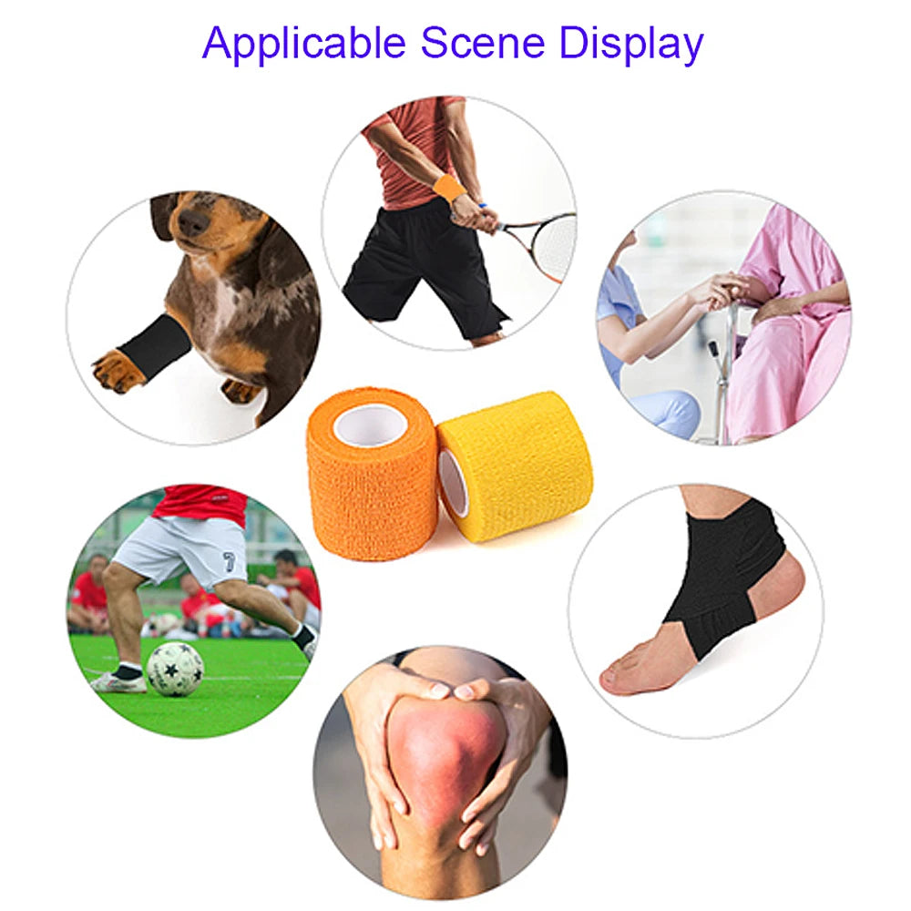 Bandage élastique auto-adhésif coloré pour le sport pansement auto-adhésif 4.5M coloré élastique pansement Fitness de soutien doigt cheville enveloppement bandes de kinésiologie