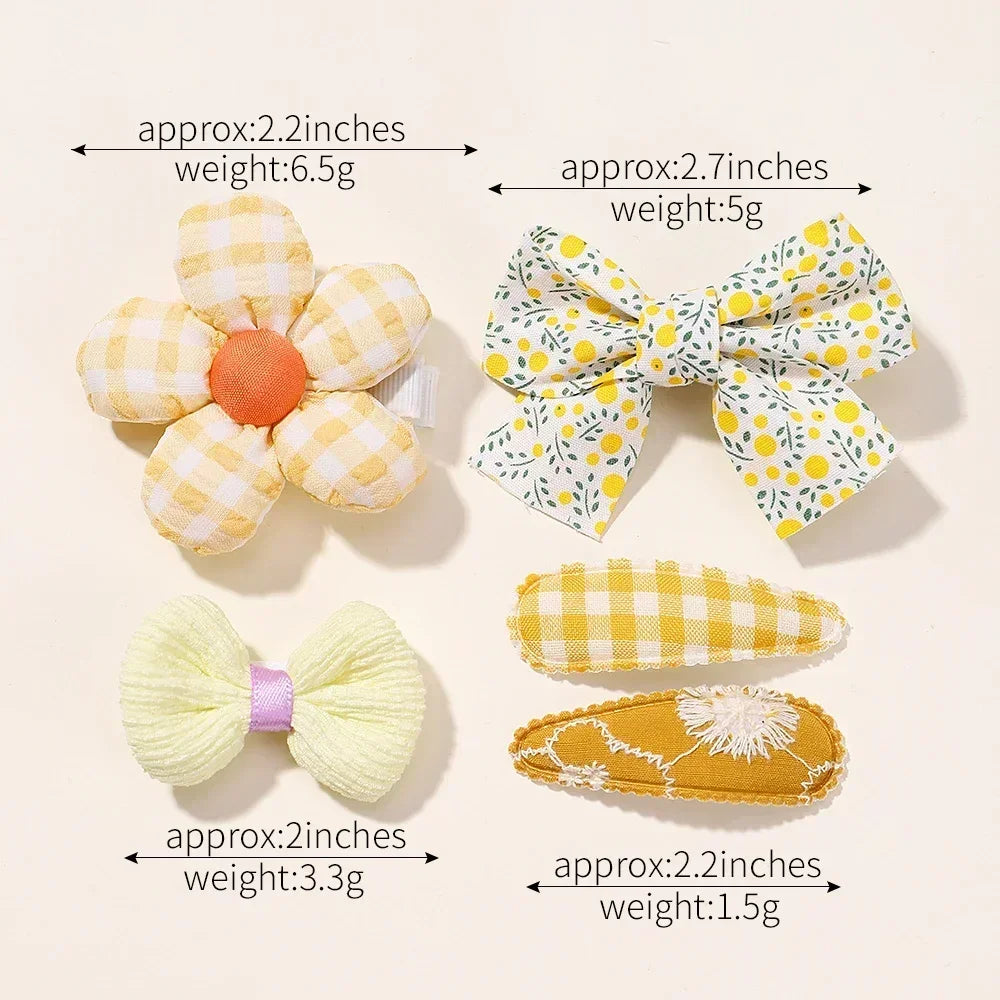 Mini-Haarspange für Babys, Mädchen, 5 Stück/Set, Blumenmuster, Prinzessin, Kleinkind-Haarnadel, wunderschön, seitlicher Pony