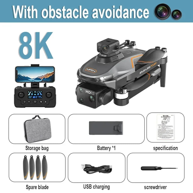 Drone Xiaomi Mijia A22 Pro 8K HD avec caméra, sans balais, Drone RC 5G WiFi FPV 360°, drone jouet avec évitement d'obstacles au laser