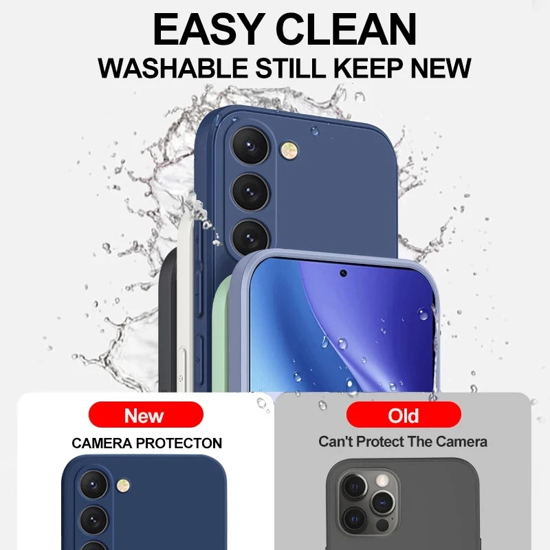 Coque de téléphone en silicone liquide pour Samsung Galaxy S23, S22 Ultra Plus, S23Plus, S23Ultra