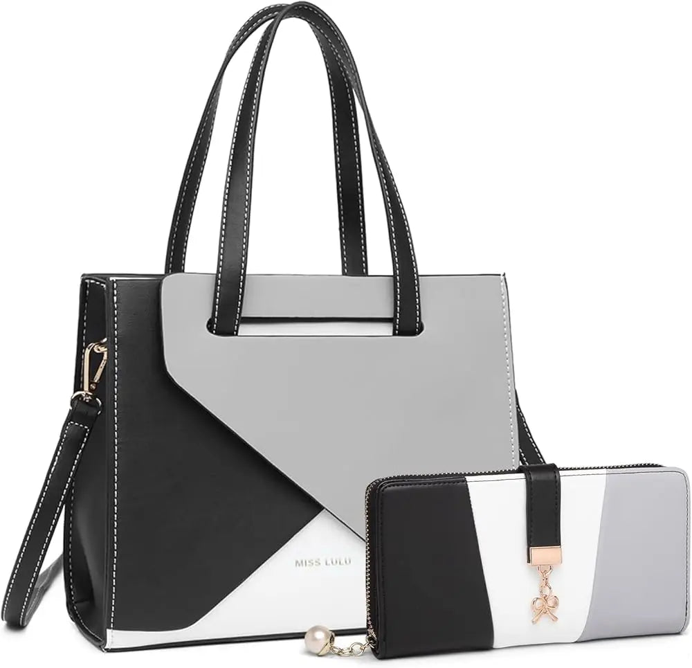 Sac à main en cuir PU pour femme Miss Lulu – sac à bandoulière moyen avec sangle réglable et poignée