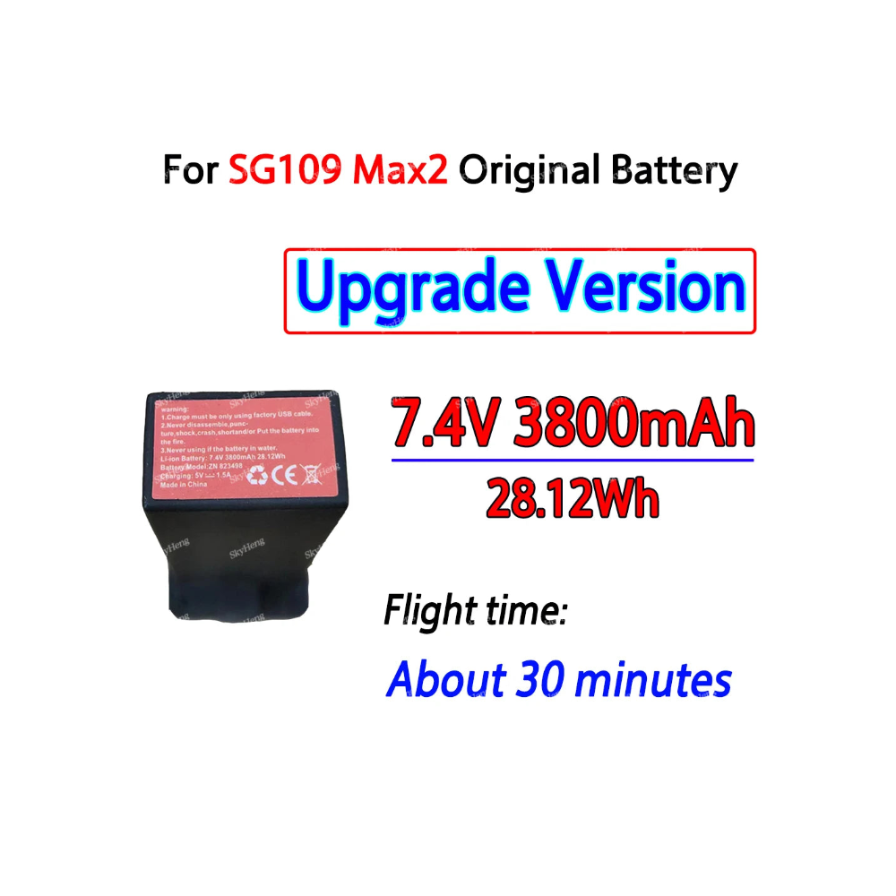 Batterie originale 7.4V 2200mAh / 3800mAh pour Drone ZLL SG109 Max2 – Batterie de remplacement RC