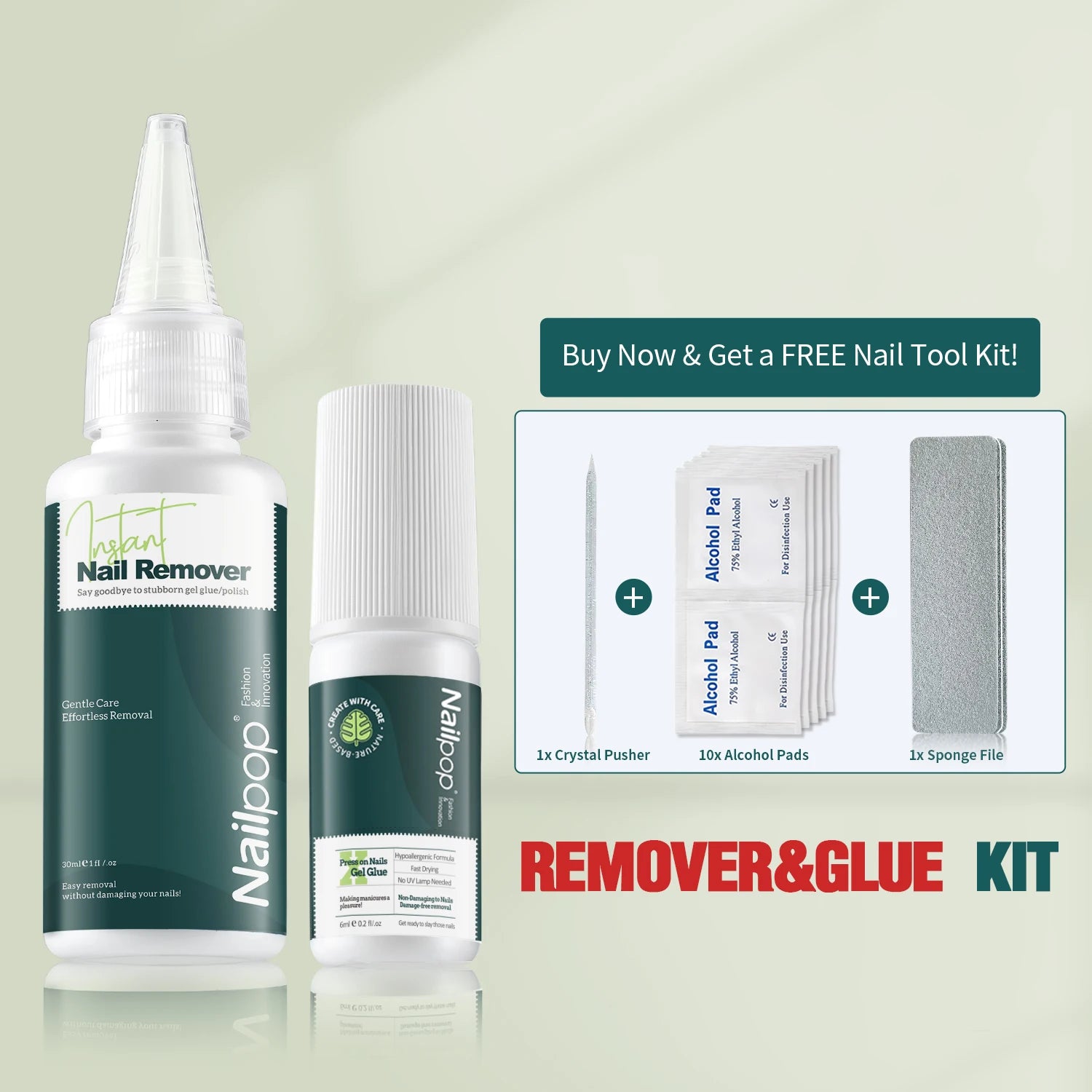 Colle à Ongles X Super Forte + Dissolvant Instantané Kit 6ml / 30ml