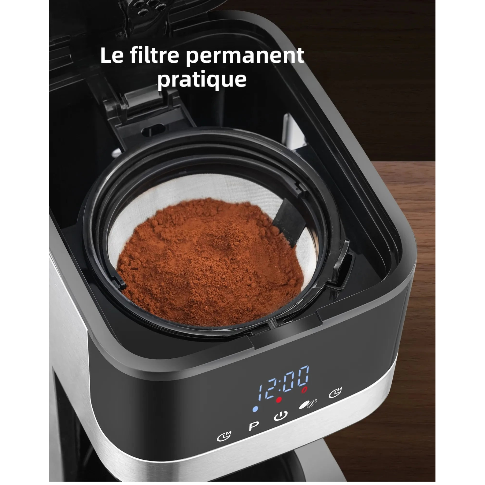 Machine à café filtre avec carafe isotherme en acier inoxydable