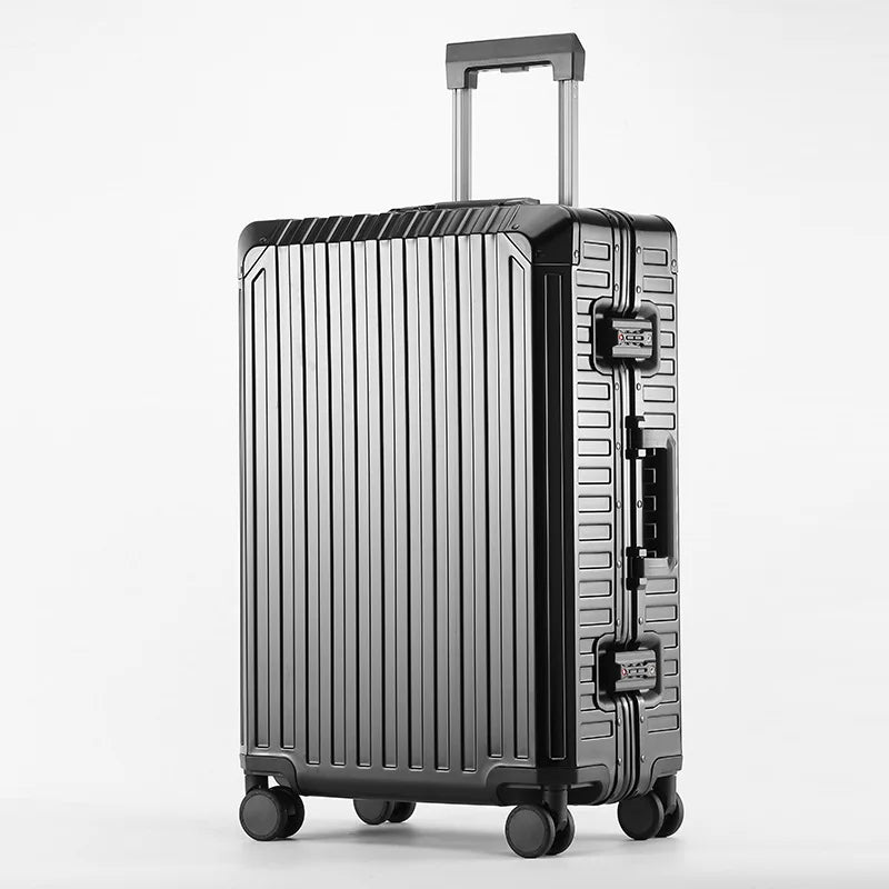 Valise à roulettes en aluminium pour voyage SUSHIMU – hommes et femmes, 20, 24 et 28 pouces