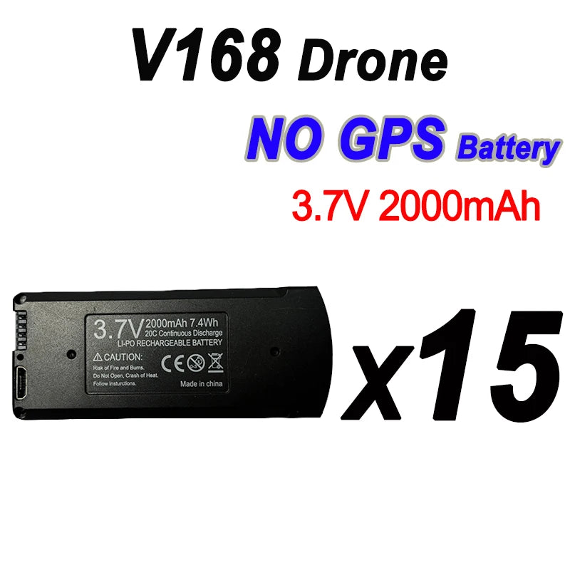 Batterie originale pour Drone à flux optique V168 6K, 3.7V, 2000mAh, pour V168 Pro NOGPS RC Quadcopter, pièces de rechange, accessoires