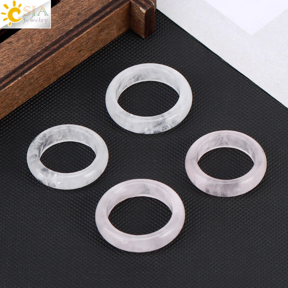 Bague en Pierre Naturelle, Bagues en Cristal de Roche en Quartz Rose de Guérison, Collier Pendentif, Bijoux pour Hommes et Femmes, bague pierre précieuse naturelle vrai labradorite H223