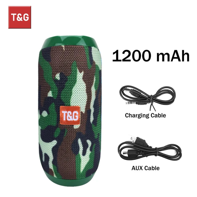 Enceinte Bluetooth Portable T&G TG117 – TWS, Son Stéréo Surround, avec Radio FM & Lecteur Carte TF (Copie)