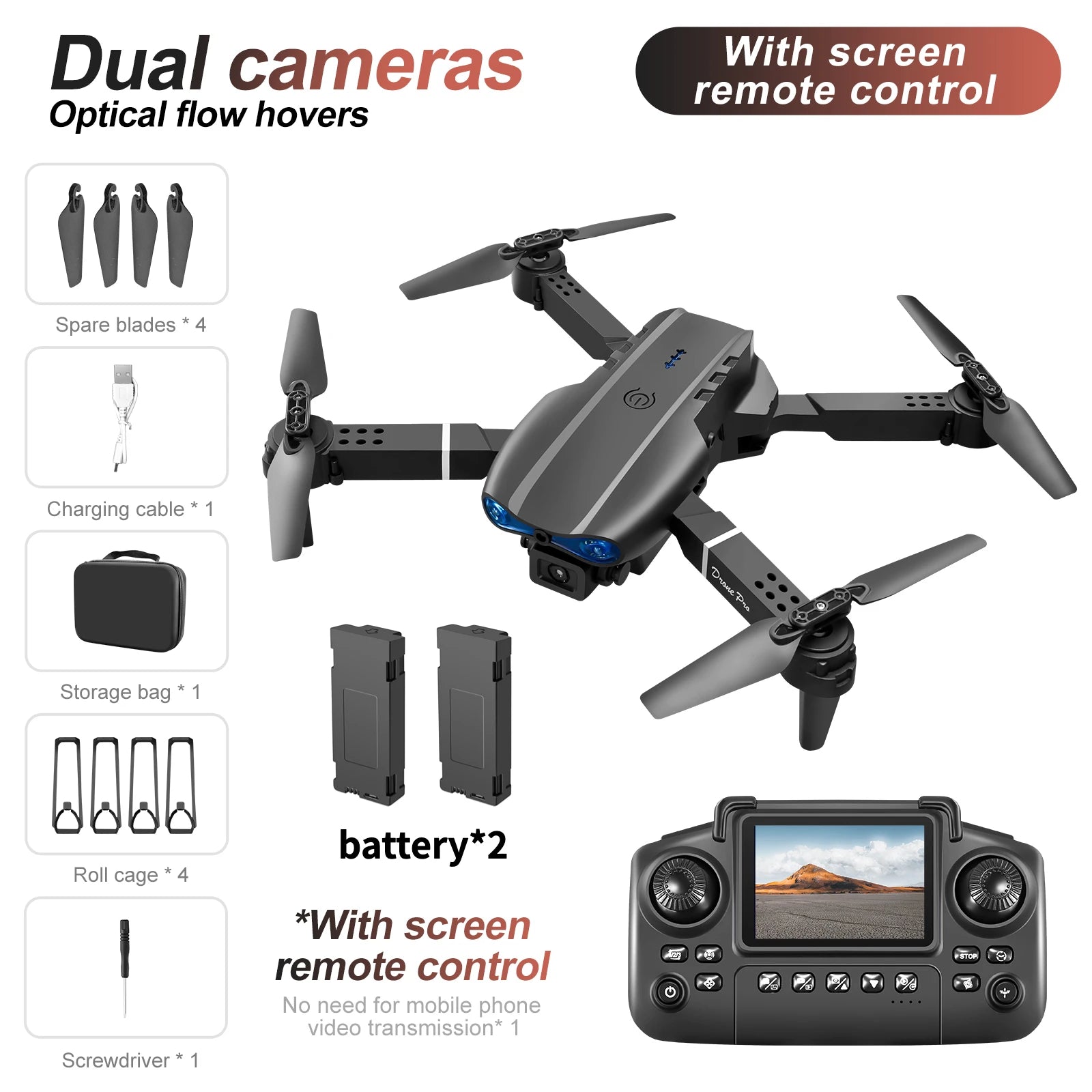 Drohne E88/E99 2025 Verbessert – Dual 4K HD Kamera