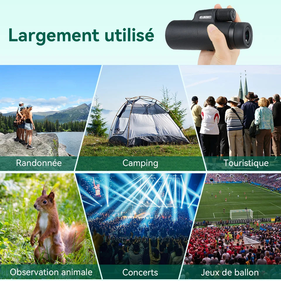 SVBONY Long Distance Portable Monocular Telescope, Professional HD Zoom